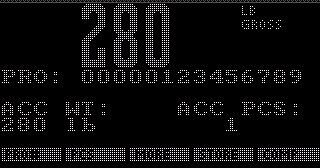 After entering the PRO Number, the operator presses the STORE key to capture the weight and store the record